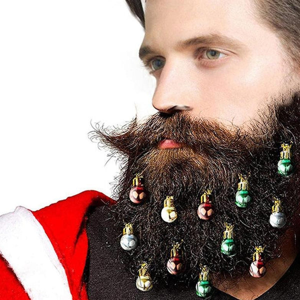 12pcs Christmas Beard Mini Light Mustache Ornaments Cute Bulb Facial Hair Clip Accessory Funny Gift For Men Women Girls - Vitafacile shop