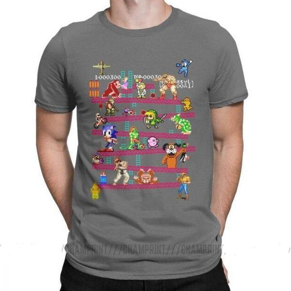 T-shirt maglietta - Videogiochi -  Arcade Game - Donkey Kong, Street Fighter, Sonic, Super MArio - Vitafacile shop