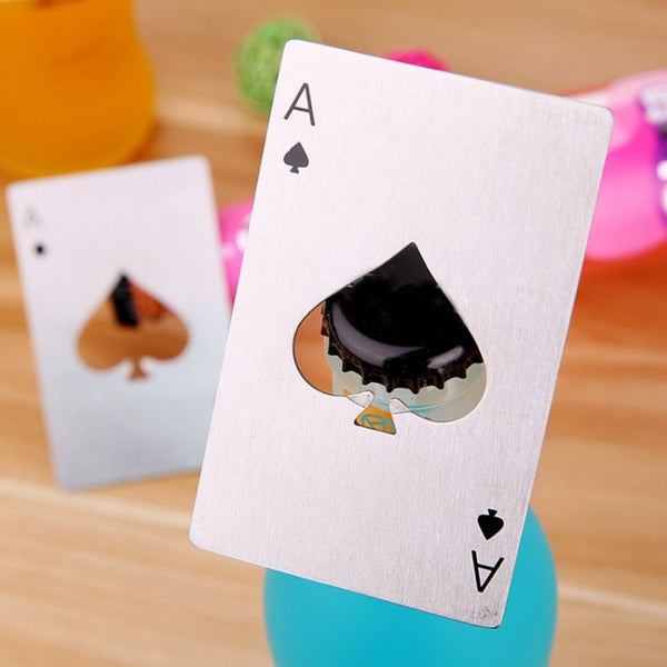 Apribottiglie a forma di carta da poker