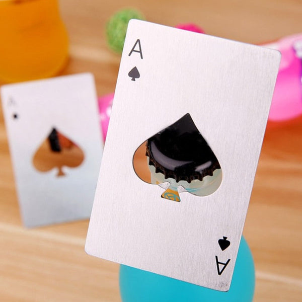 Apribottiglie a forma di carta da poker