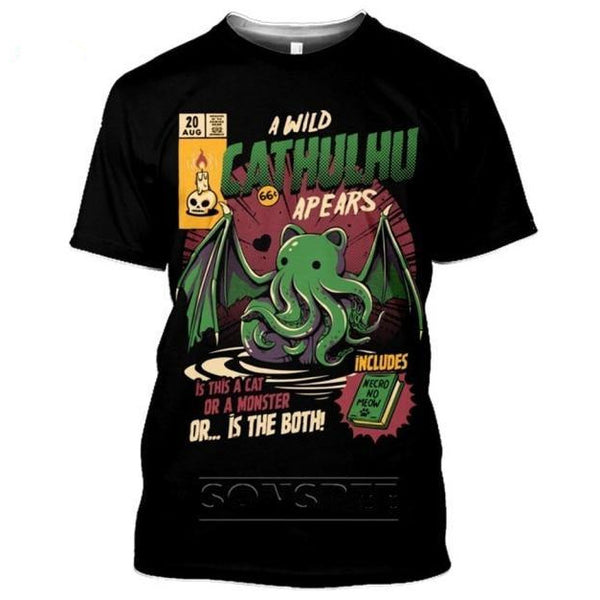 T-shirt maglietta - Comics - A wild Cathulhu - Vitafacile shop