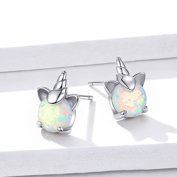 Orecchini per donne in argento 925 “Unicorno opale”