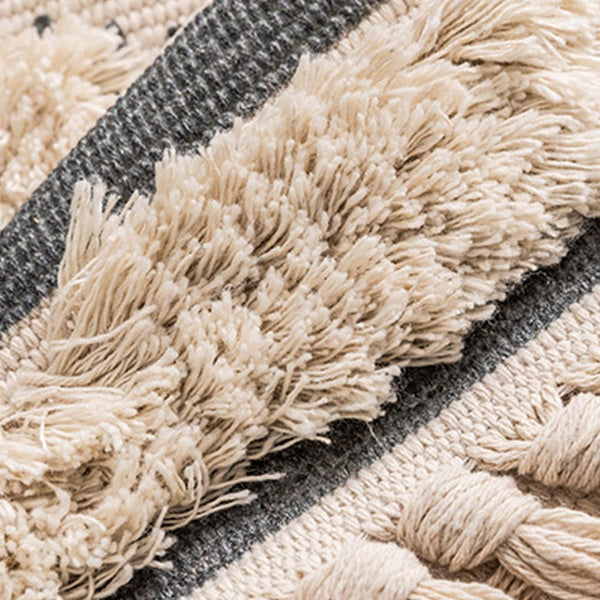 Tappeto soggiorno orientale in cotone con nappini "Sabbia d'africa"