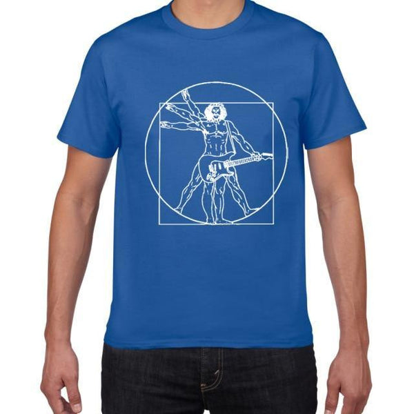 T-shirt maglietta - musica - Leonardo Da Vinci - Uomo vitruviano batteria cotone - Vitafacile shop