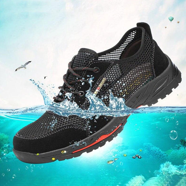 2019 New Labor Insurance Shoes Steel Toe Caps Summer Breathable Deodorant Lightweight Anti-mite Stab Leisure Safety Site Shoes - Vitafacile shop