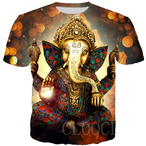 T-shirt estiva con icona “elefante Ganesha”