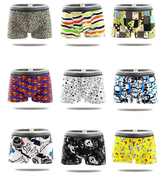 5PCS/Lot Men&#39;s underwear cute cartoon underpants male pure men panties shorts underwear boxer shorts - Vitafacile shop