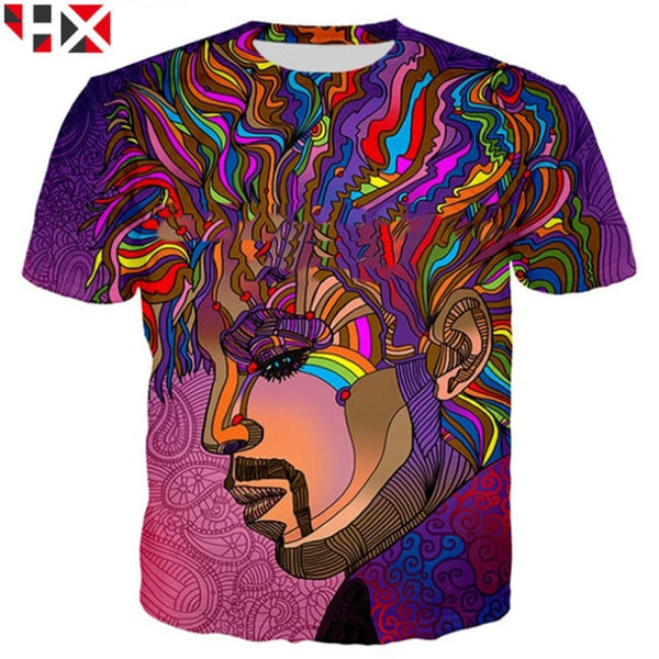 T-shirt divertente in 3D “musicista hippie”