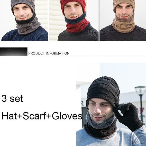 Set cappello, sciarpa e guanti da uomo