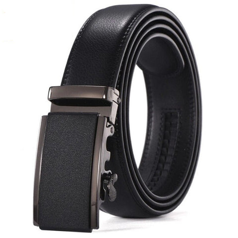 Cintura in pelle con fibbia automatica a cricchetto per uomini “Stile Business”