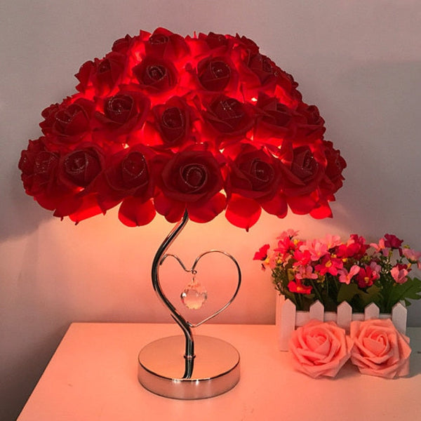 Lampada da tavolo a forma di bouquet di rose