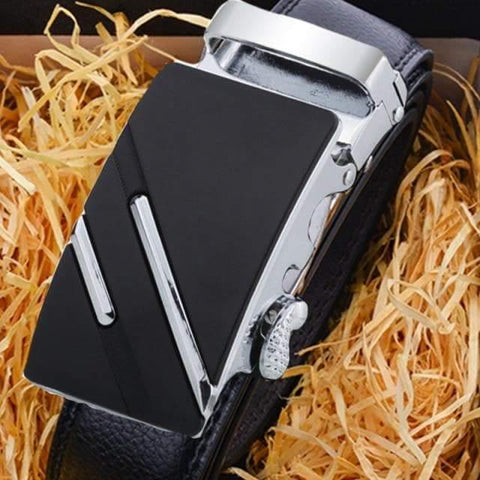 Cintura da uomo con fibbia sportiva in vera pelle - Vitafacile shop
