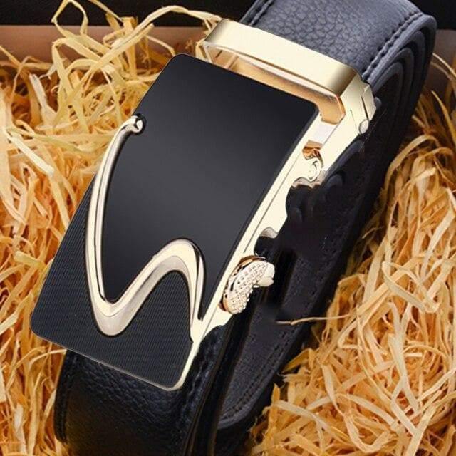 Cintura da uomo con fibbia moderna e fashion in vera pelle - Vitafacile shop
