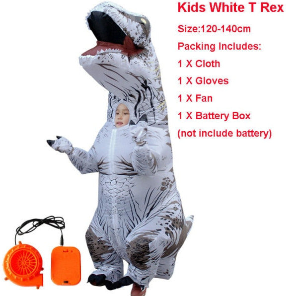 Costume gonfiabile da dinosauro Trex Velociraptor per feste in maschera