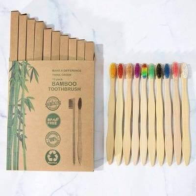 Set Spazzolini legno  di bambù 12 pezzi - Vitafacile shop