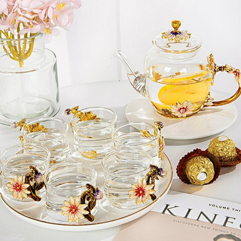 Teiera in vetro di Creano con coperchio per 500 ml di tè da fiori di tè,  rose di tè e tè sfuso e bustine di tè