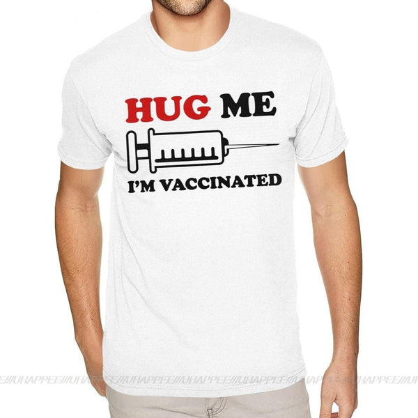 T-shirt cotone Hug Me I'm Vaccinated - Vitafacile shop