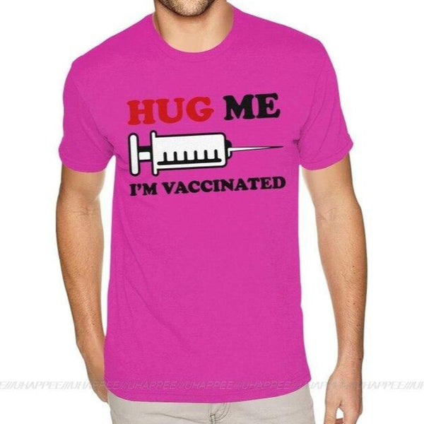 T-shirt cotone Hug Me I'm Vaccinated - Vitafacile shop