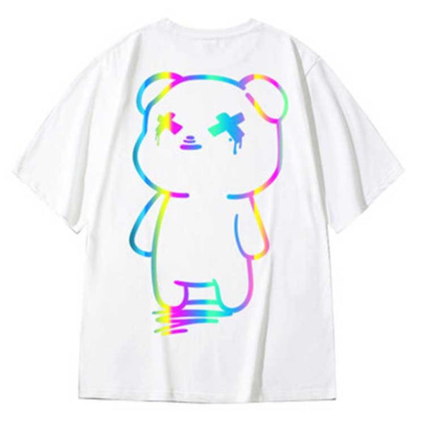T-shirt maglietta - Hip Hop - Oversize Orsetto arcobaleno - Vitafacile shop