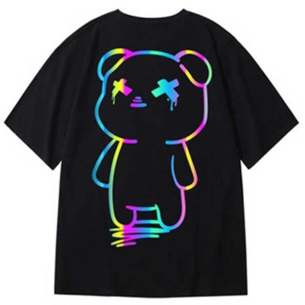 T-shirt maglietta - Hip Hop - Oversize Orsetto arcobaleno - Vitafacile shop