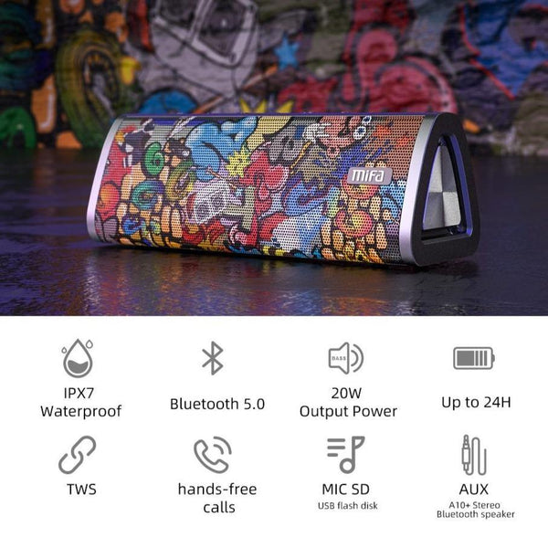 Altoparlante Urban Graffiti resistente all'acqua - Bluetooth 5.0 - Vitafacile shop