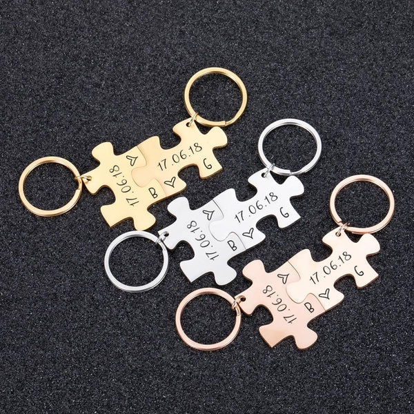 Set da 2 portachiavi personalizzato Puzzle - Vitafacile shop