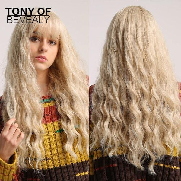 Parrucca capelli lunghi sintetici di alta qualità - Vitafacile shop