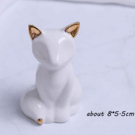 Teneri animali in ceramica bianca e oro - Vitafacile shop