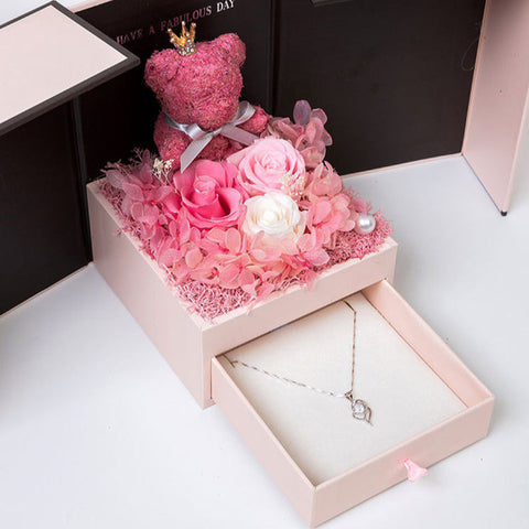 Set di confezioni regalo per gioielli –San Valentino- con decorazioni floreali