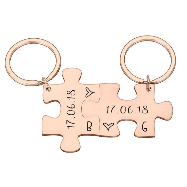 Set da 2 portachiavi personalizzato Puzzle - Vitafacile shop