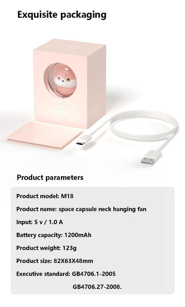 Mini ventilatore portatile USB ventilatore portatile senza fili 3 velocità silenzioso con luce notturna - Vitafacile shop