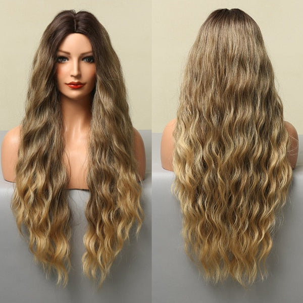 Parrucche da donna con capelli lunghi e ondulati