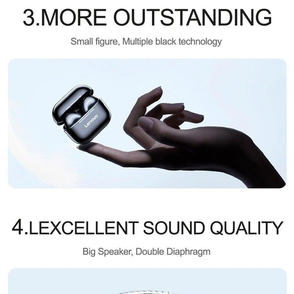 Auricolari Bluetooth 5.0 - Lenovo LP40 TWS - Cancellazione del rumore - Vip Selection - Vitafacile shop
