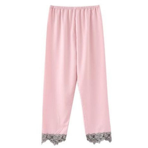 2021 Summer Autumn Spring 5 Pieces Set Silk Elegant Women Pajamas Set Shorts Sleeve Top Elastic Waist Pants Lounge Sleepwear Set - Vitafacile shop
