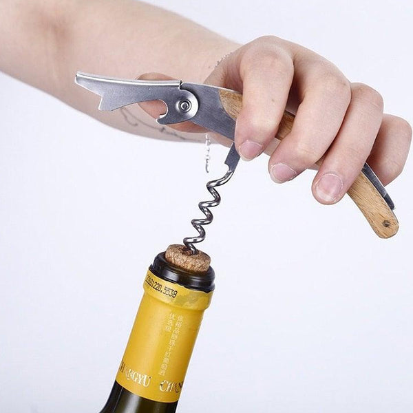 4pcs Premium Wine Tools Automatic Bottle Opener Corkscrew Bamboo Business Gift Sets For Wine Accessories - Vitafacile shop