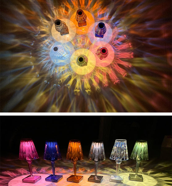 Lampada da tavolo in cristallo acrilico “Design italiano”