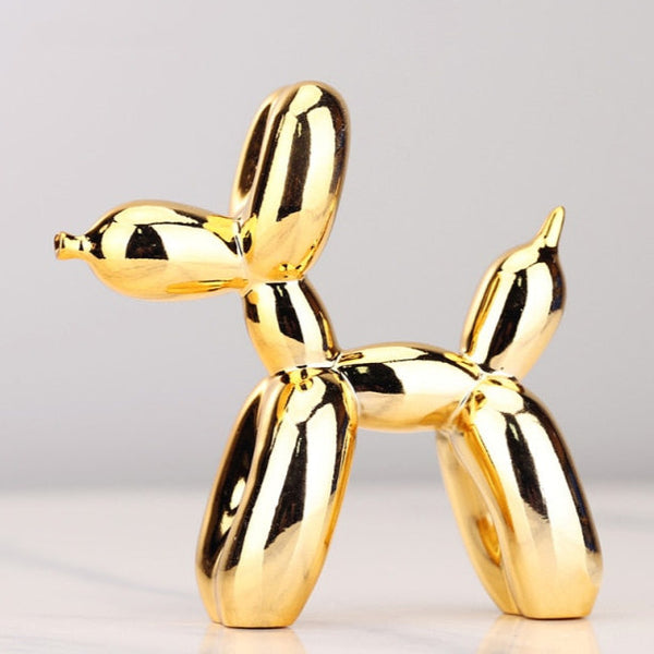 Statuette decorative elettroplaccate a forma di cani palloncino