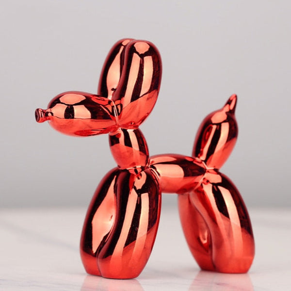 Statuette decorative elettroplaccate a forma di cani palloncino
