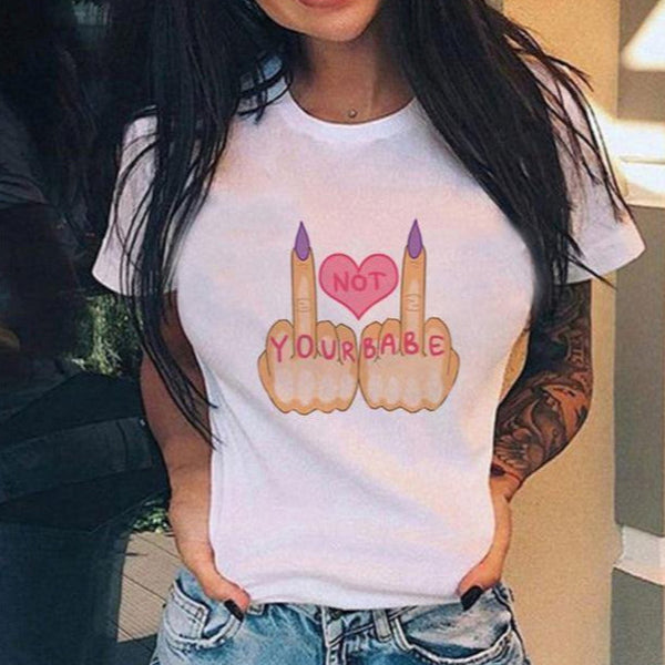 T-shirt maglietta donna - Dito Medio - Vitafacile shop