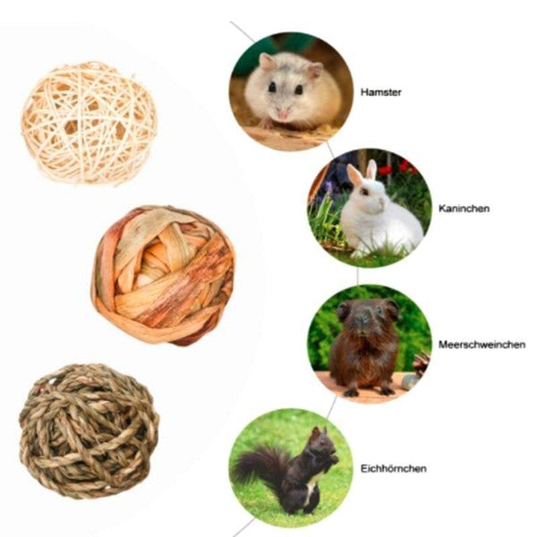 Palline naturali per conigli, criceti, roditori, pappagalli e gatti (9 pezzi) - Vitafacile shop