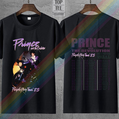 T-shirt maglietta - musica - Prince And The Revolution Purple Rain Tour 1985 cotone - Vitafacile shop