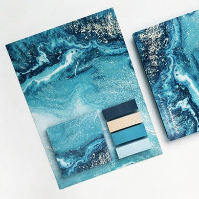 Blocchetti di carta colorata autoadesiva con paesaggi naturali