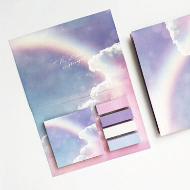 Blocchetti di carta colorata autoadesiva con paesaggi naturali