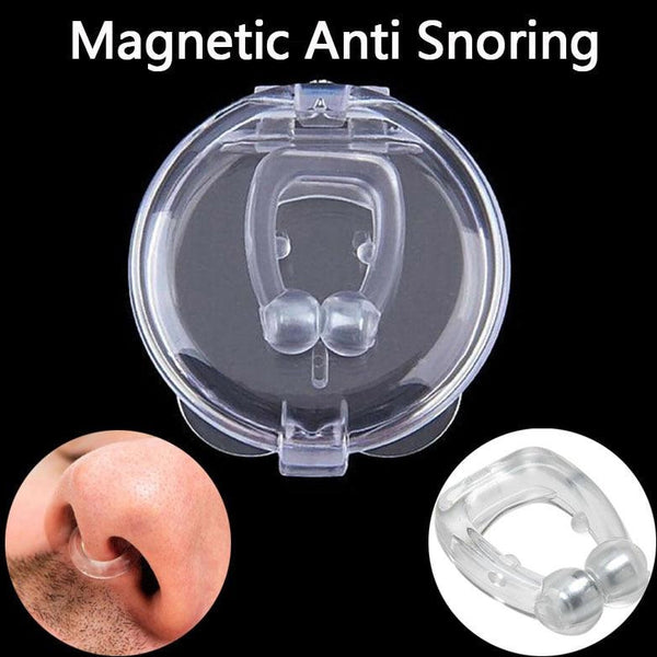 2/4 Pc Magnetic Anti Snoring Device Silicone Anti Snore Stopper Nose Clip Tray Sleeping Aid Apnea Guard Night Device With Case - Vitafacile shop