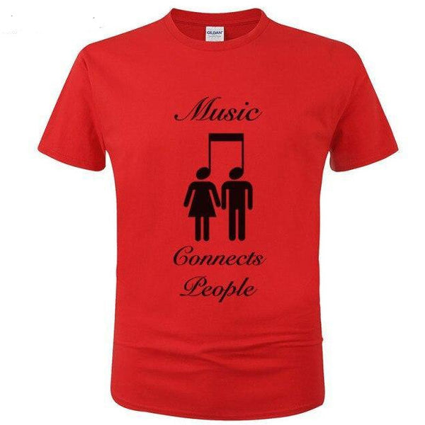 T-shirt maglietta creativa - musica Music Connects People cotone - Vitafacile shop