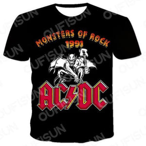 T-shirt maglietta - musica - ACDC Rock n Roll Academy cotone - Vitafacile shop