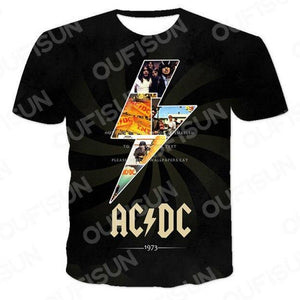 T-shirt maglietta - musica -  AC DC Lightning - Vitafacile shop