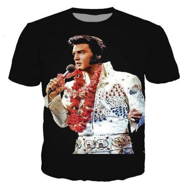 T-shirt maglietta - musica - Elvis Presley a Las Vegas - Vitafacile shop