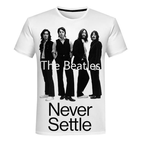 T-shirt maglietta - musica - Beatles Never Settle cotone - Vitafacile shop