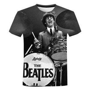 T-shirt maglietta - musica - Beatles Ringo Starr cotone - Vitafacile shop